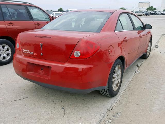 1G2ZF55B164223294 - 2006 PONTIAC G6 SE RED photo 4