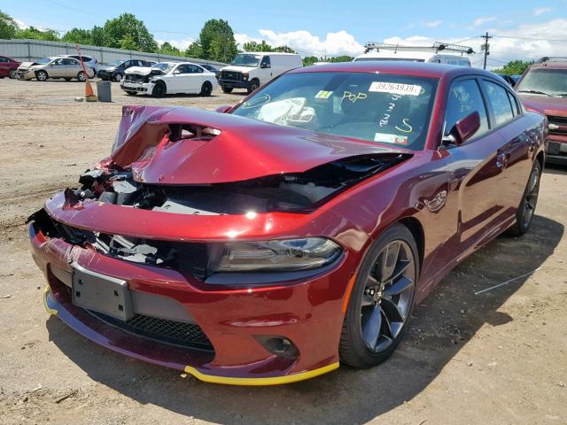 2C3CDXHG2KH608178 - 2019 DODGE CHARGER GT RED photo 2