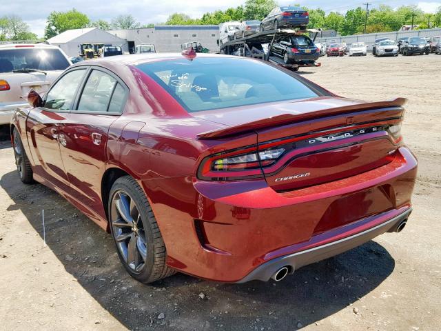 2C3CDXHG2KH608178 - 2019 DODGE CHARGER GT RED photo 3