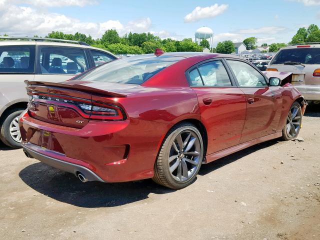 2C3CDXHG2KH608178 - 2019 DODGE CHARGER GT RED photo 4