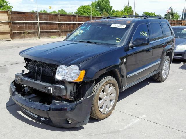 1J8HR58288C127755 - 2008 JEEP GRAND CHER BLACK photo 2