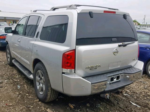 5N1AA08B65N714020 - 2005 NISSAN ARMADA SE SILVER photo 3