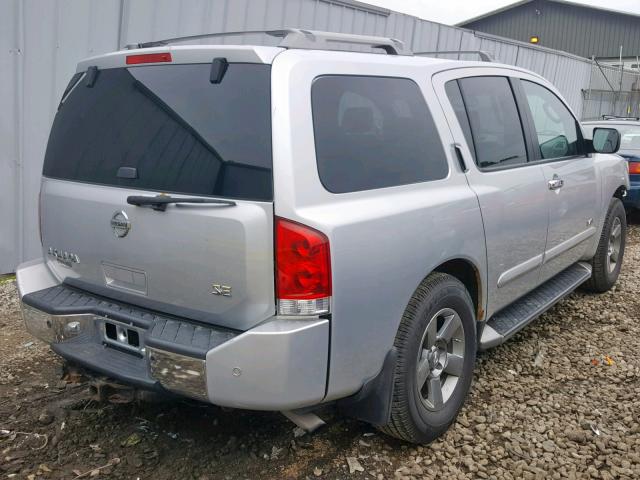 5N1AA08B65N714020 - 2005 NISSAN ARMADA SE SILVER photo 4