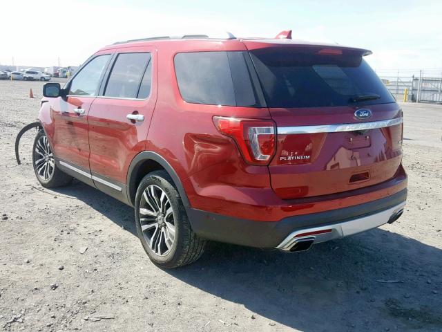 1FM5K8HT3GGC46938 - 2016 FORD EXPLORER P MAROON photo 3