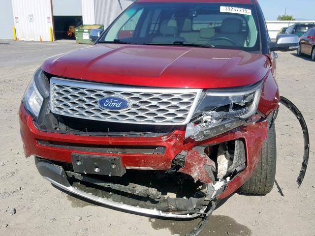 1FM5K8HT3GGC46938 - 2016 FORD EXPLORER P MAROON photo 9