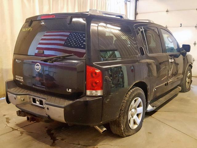 5N1AA08B64N709852 - 2004 NISSAN ARMADA SE BLACK photo 4