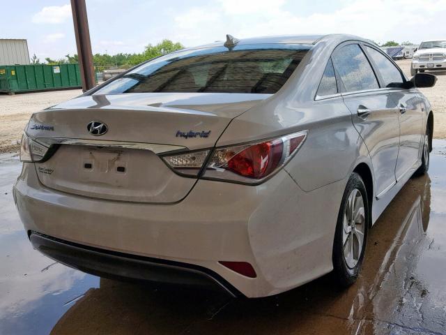 KMHEC4A4XFA121168 - 2015 HYUNDAI SONATA HYB WHITE photo 4