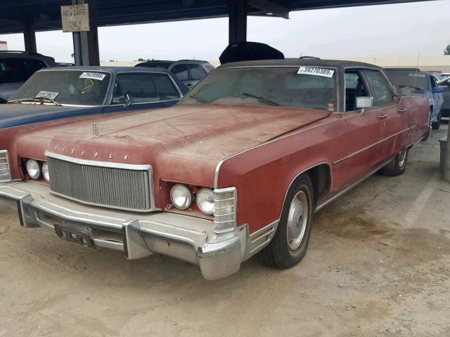 4Y82A820134 - 1974 LINCOLN CONTINENTA RED photo 2