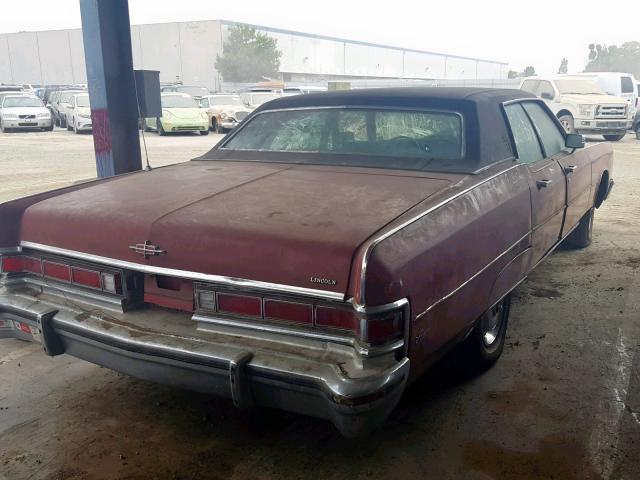 4Y82A820134 - 1974 LINCOLN CONTINENTA RED photo 4