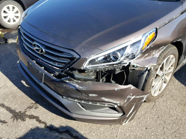 5NPE34AF7FH065611 - 2015 HYUNDAI SONATA SPO BROWN photo 9