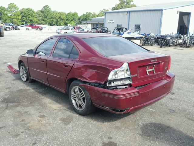 YV1RS592652484930 - 2005 VOLVO S60 2.5T MAROON photo 3