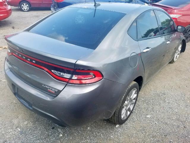 1C3CDFCHXDD234221 - 2013 DODGE DART LIMIT GRAY photo 4