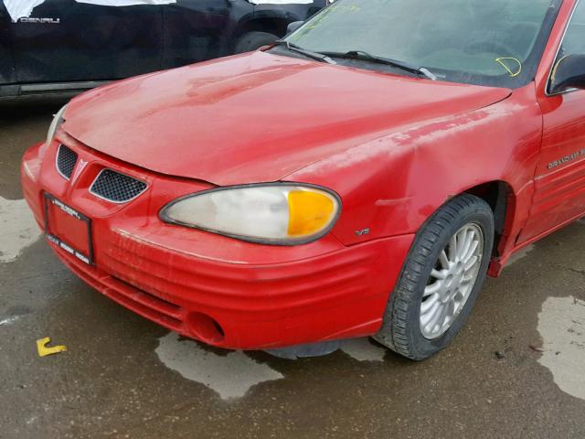 1G2NE52E4XM751557 - 1999 PONTIAC GRAND AM S RED photo 9