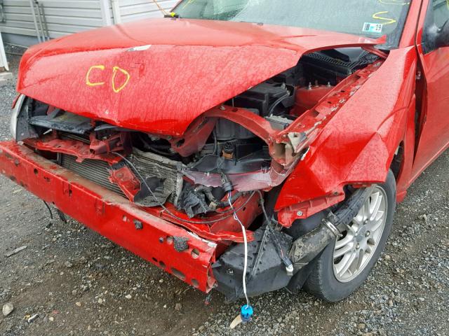 1FAFP34N27W153912 - 2007 FORD FOCUS ZX4 RED photo 9