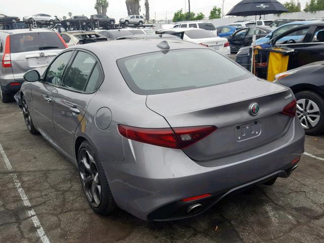 ZARFAMBNXK7600550 - 2019 ALFA ROMEO GIULIA TI GRAY photo 3