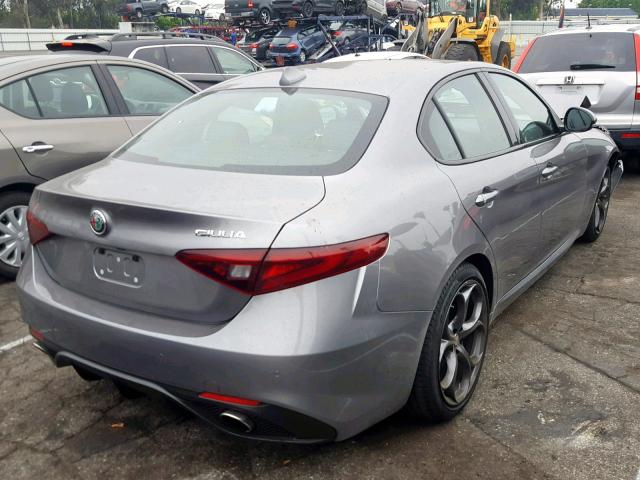 ZARFAMBNXK7600550 - 2019 ALFA ROMEO GIULIA TI GRAY photo 4