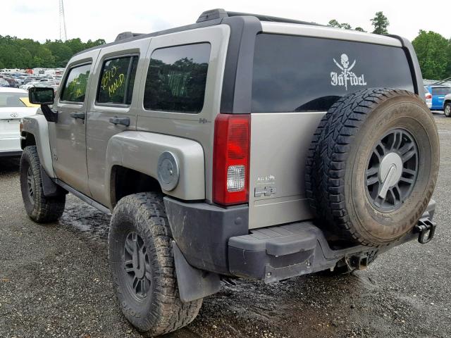 5GTEN13E998116115 - 2009 HUMMER H3 TAN photo 3