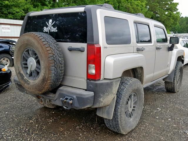 5GTEN13E998116115 - 2009 HUMMER H3 TAN photo 4