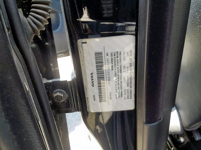 YV1TS91Z241338261 - 2004 VOLVO S80 T6 BLACK photo 10