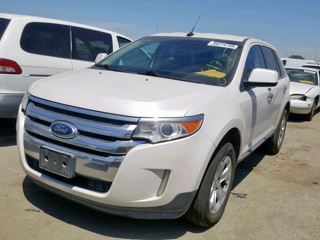 2FMDK4JC2BBA12627 - 2011 FORD EDGE SEL WHITE photo 2