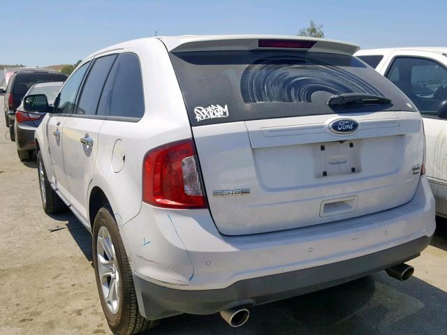 2FMDK4JC2BBA12627 - 2011 FORD EDGE SEL WHITE photo 3