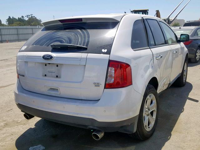 2FMDK4JC2BBA12627 - 2011 FORD EDGE SEL WHITE photo 4