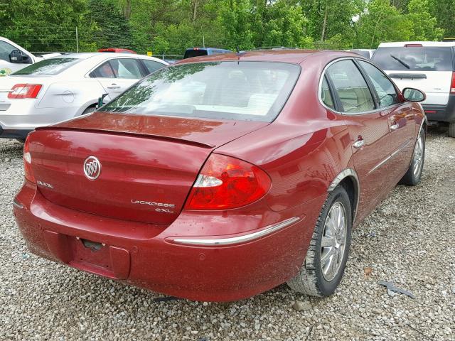 2G4WD582581196711 - 2008 BUICK LACROSSE C RED photo 4