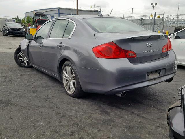 JN1DV6AP5BM602084 - 2011 INFINITI G25 BASE GRAY photo 3