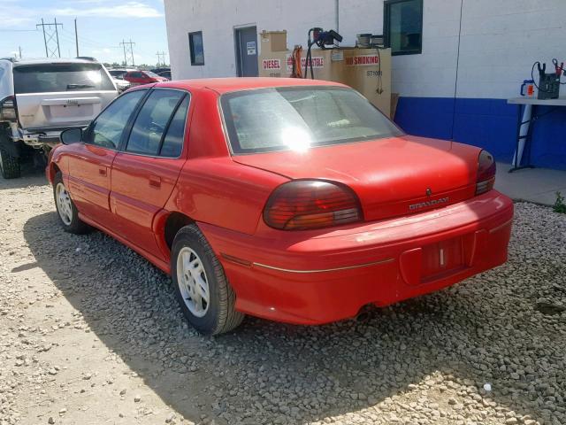 1G2NE52T7VC795652 - 1997 PONTIAC GRAND AM S RED photo 3