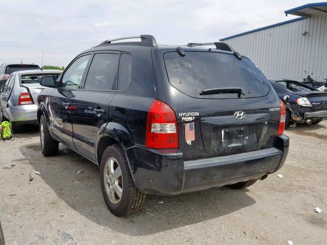 KM8JM12B15U105946 - 2005 HYUNDAI TUCSON GL BLACK photo 3