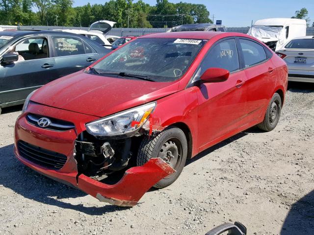 KMHCT4AEXGU953478 - 2016 HYUNDAI ACCENT SE RED photo 2