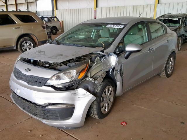 KNADM4A38G6573481 - 2016 KIA RIO LX SILVER photo 2