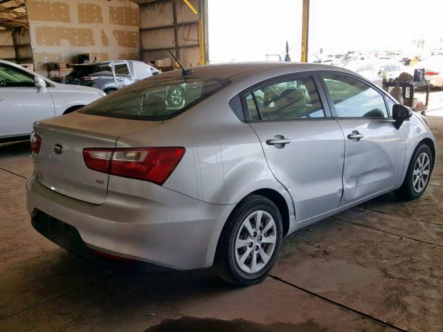 KNADM4A38G6573481 - 2016 KIA RIO LX SILVER photo 4