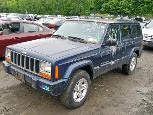 1J4FF68SXYL177578 - 2000 JEEP CHEROKEE L BLUE photo 2