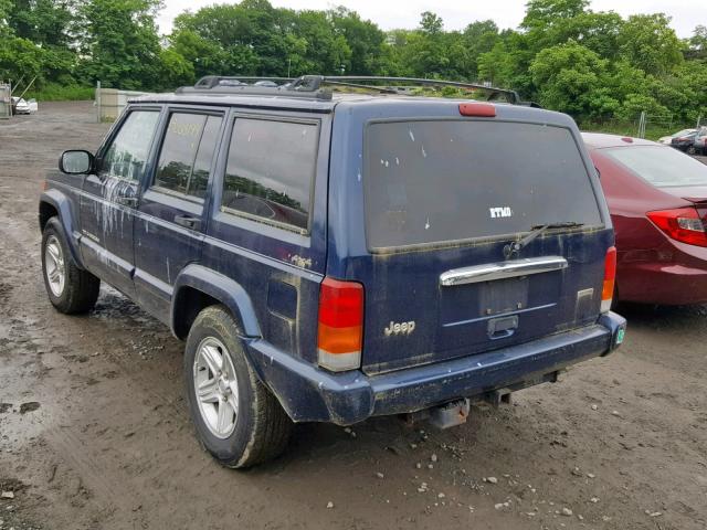 1J4FF68SXYL177578 - 2000 JEEP CHEROKEE L BLUE photo 3