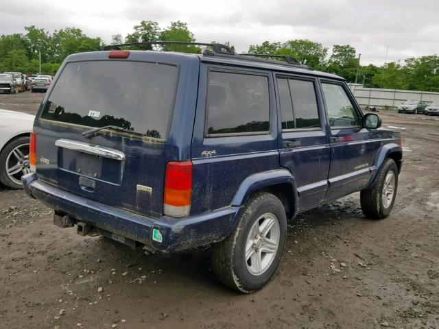 1J4FF68SXYL177578 - 2000 JEEP CHEROKEE L BLUE photo 4