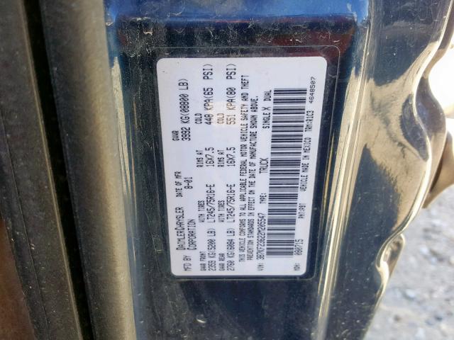 3B7KF23622M205547 - 2002 DODGE RAM 2500 BLUE photo 10