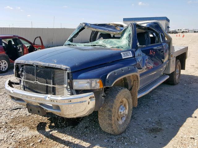 3B7KF23622M205547 - 2002 DODGE RAM 2500 BLUE photo 2