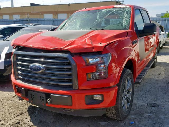1FTEW1EP0GFB88820 - 2016 FORD F150 SUPER RED photo 2