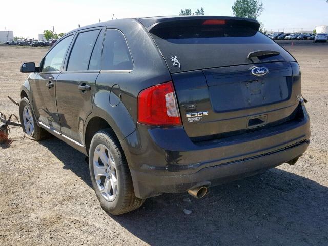 2FMDK4JC6DBA05084 - 2013 FORD EDGE SEL BLACK photo 3