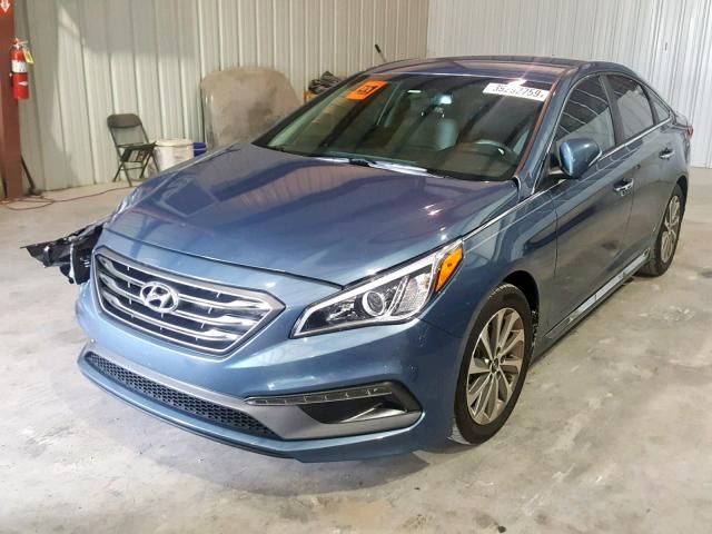 5NPE34AF2GH342683 - 2016 HYUNDAI SONATA SPO BLUE photo 2