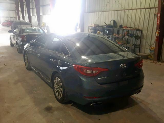 5NPE34AF2GH342683 - 2016 HYUNDAI SONATA SPO BLUE photo 3