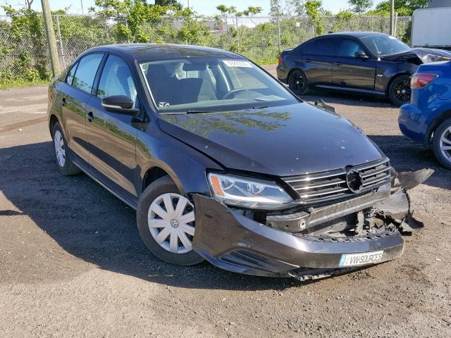 3VW2K7AJ8FM308314 - 2015 VOLKSWAGEN JETTA BASE BLACK photo 1