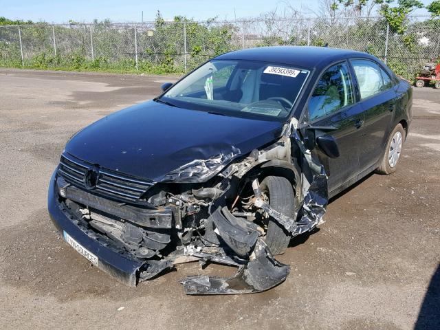 3VW2K7AJ8FM308314 - 2015 VOLKSWAGEN JETTA BASE BLACK photo 2