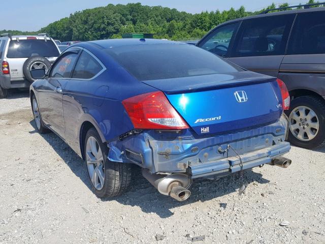 1HGCS2B81BA008399 - 2011 HONDA ACCORD EXL BLUE photo 3