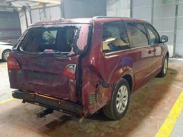 2C4RVABG7CR355086 - 2012 VOLKSWAGEN ROUTAN SE MAROON photo 4