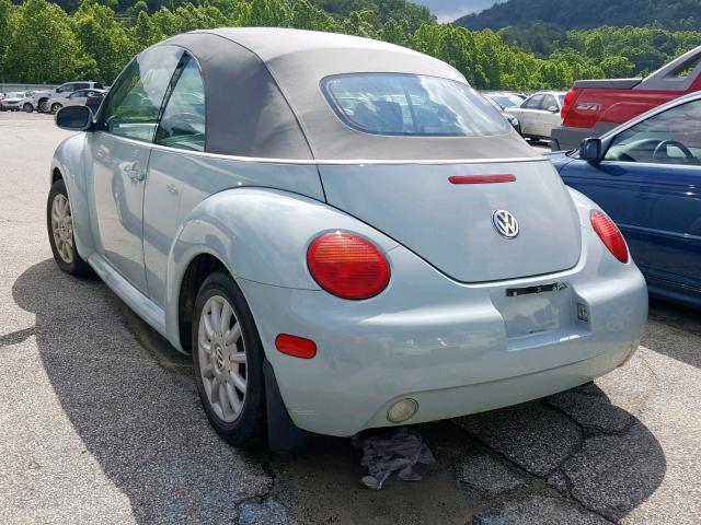 3VWCM31Y65M367154 - 2005 VOLKSWAGEN NEW BEETLE BLUE photo 3