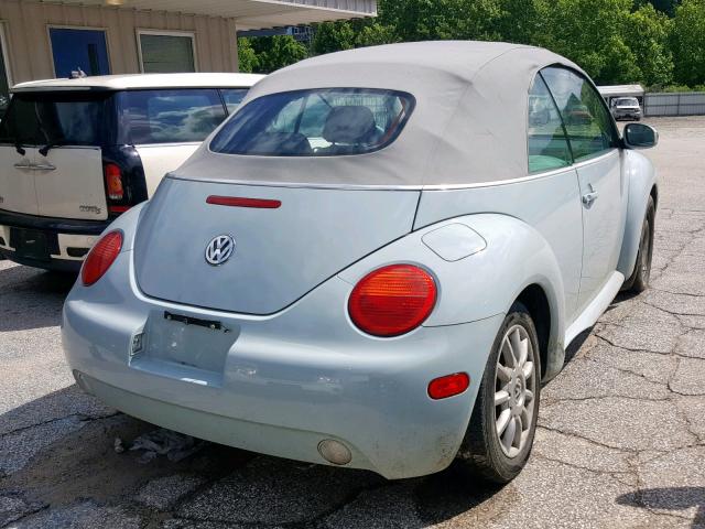 3VWCM31Y65M367154 - 2005 VOLKSWAGEN NEW BEETLE BLUE photo 4