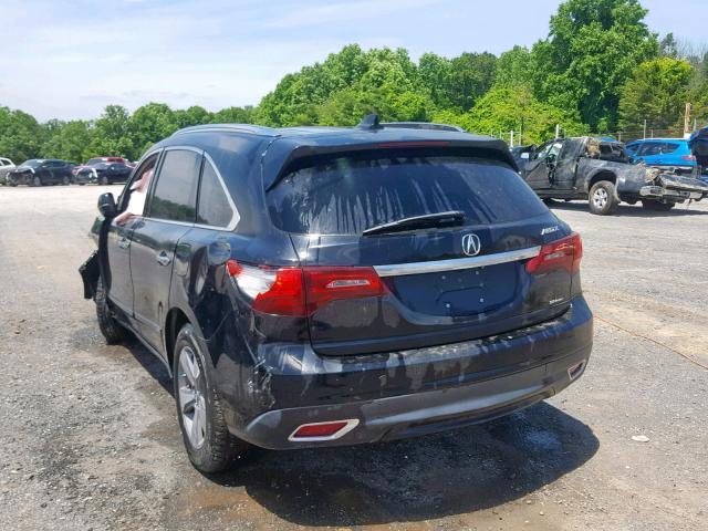 5FRYD4H2XEB021935 - 2014 ACURA MDX BLACK photo 3