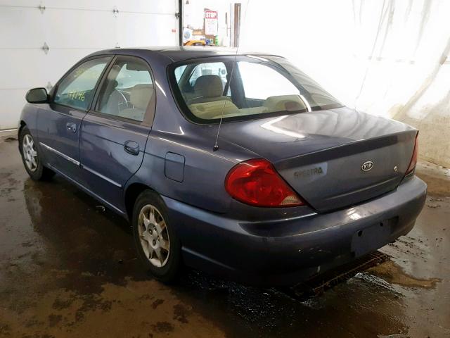 KNAFB121935231144 - 2003 KIA SPECTRA BA BLUE photo 3